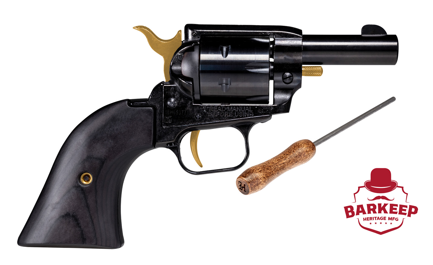 Heritage Manufacturing Barkeep Single Action Revolver .22LR 36RD Gold/Black-img-0