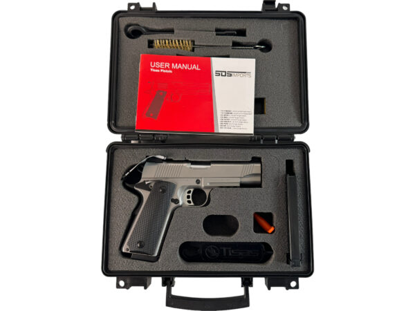 SDS Tisas ZIG PCS 1911 45ACP 5" 8rd Stainless w/ Rail - OG Case