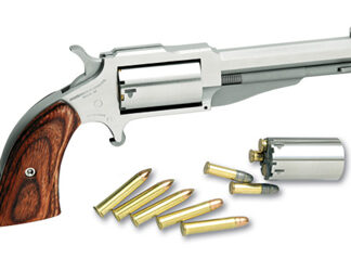 North American Arms 1860 22LR/WMR 3" Matte Silver Wood (NAA1860-3C)