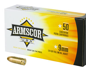 Armscor 9MM 124 Grain FMJ 1000rd Case