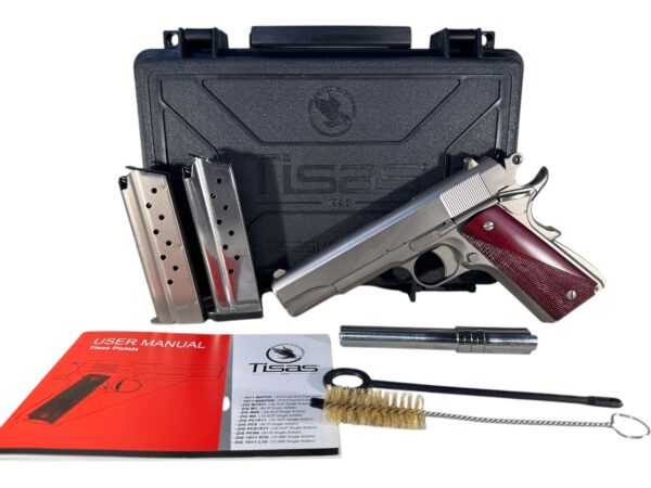 Tisas 1911 Stakeout 38 Super / 9mm 5" Stainless - 2 Barrels Box